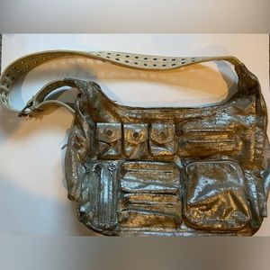 Metallic large Tory Burch shoulder bag